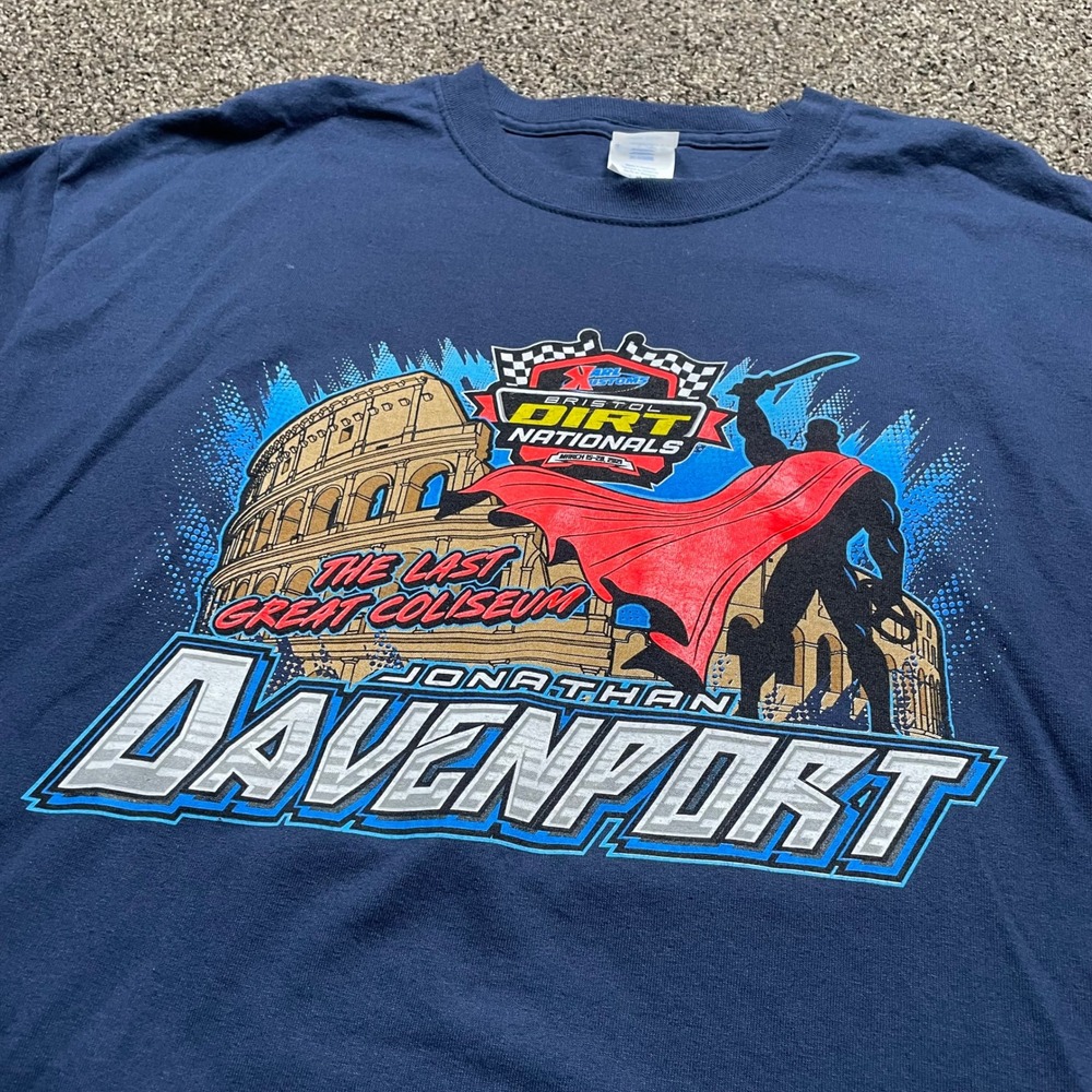 Jonathan Davenport Bristol Dirt Nationals Racing Shirt Navy Blue Mens XL 49 Car - Picture 2 of 7